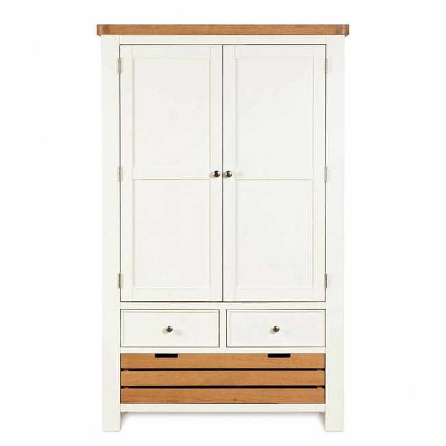 Buffet de cuisine garde-manger blanc style campagne chic VELIA Couleur blanc <span itemprop=