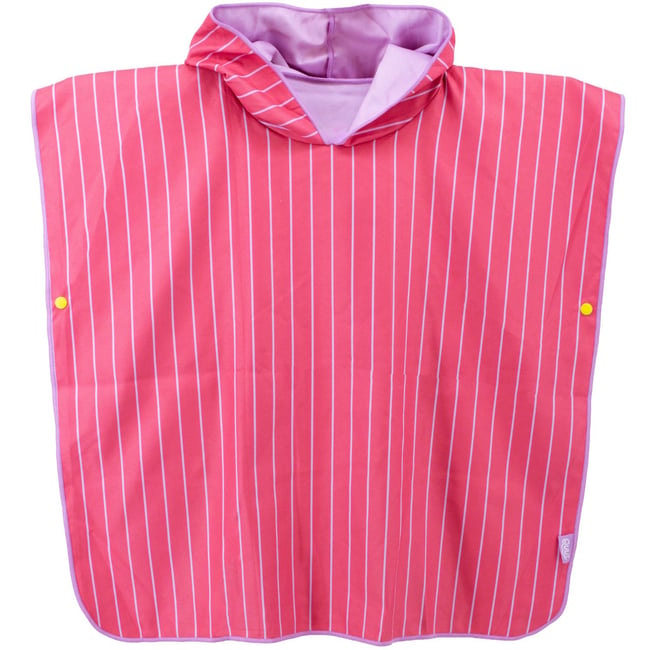 Poncho de plage rose, violet, blanc <span itemprop=
