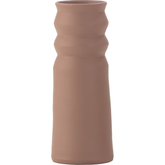 Vase sculptural en argile à relief Couleur rougeâtre <span itemprop=