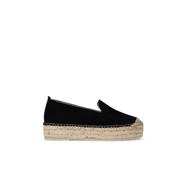 Espadrilles en daim noir <span itemprop=