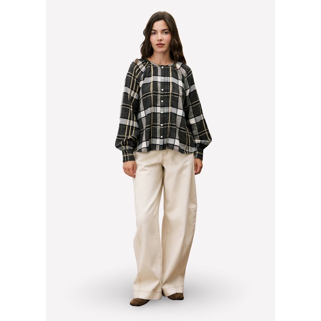 Chemise  en coton KORAT noir <span itemprop=