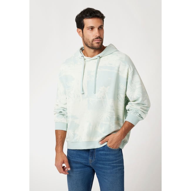 Sweat-Shirt Imprimé All-Over vert multi <span itemprop=