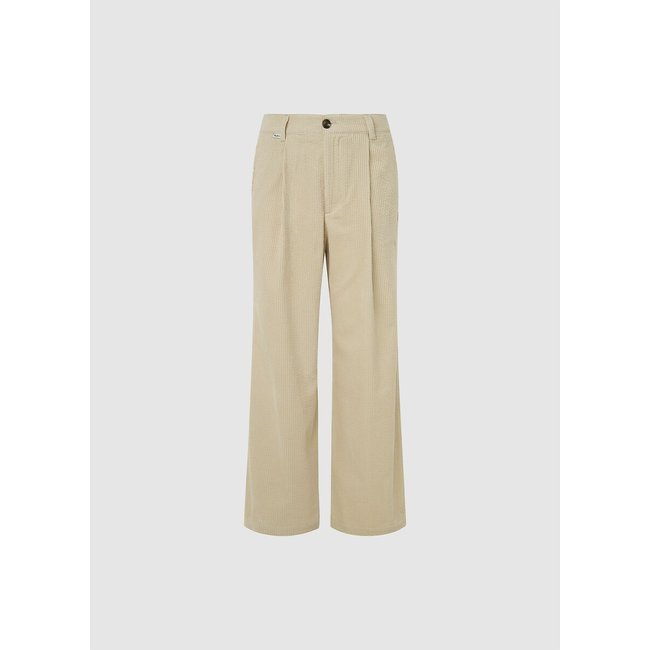 Da Wide Leg Trousers in Corduroy with Pleat Front, ecru, PEPE JEANS