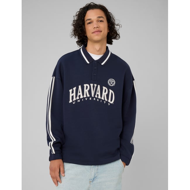 Sweat licence harvard bleu foncé <span itemprop=