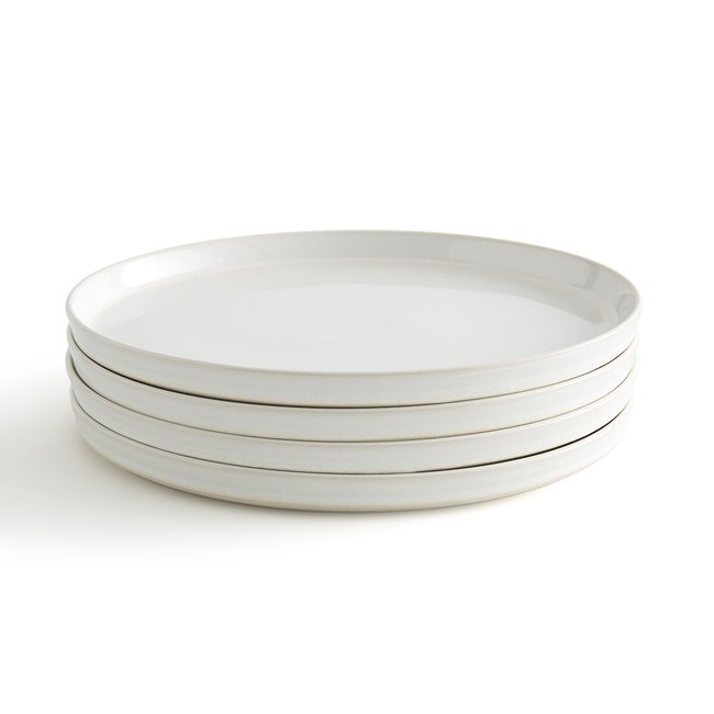 Lot 4 assiettes plates grès émail réactif, Sacha - LA REDOUTE INTERIEURS
