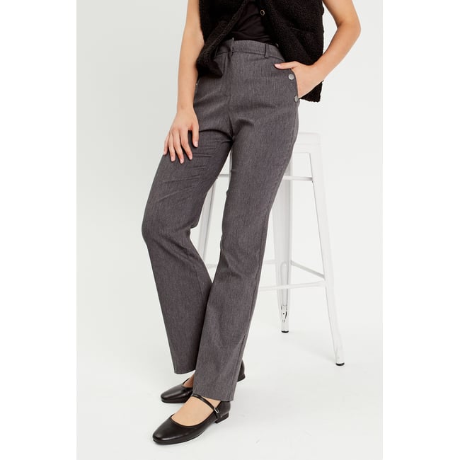 Pantalon flare pont gris foncé <span itemprop=