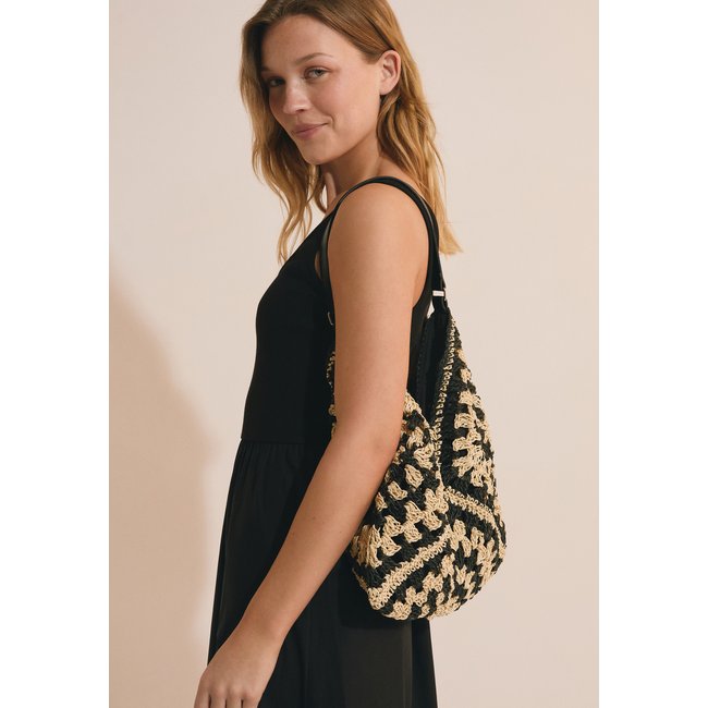 Sac à motifs SABRINA ecru <span itemprop=