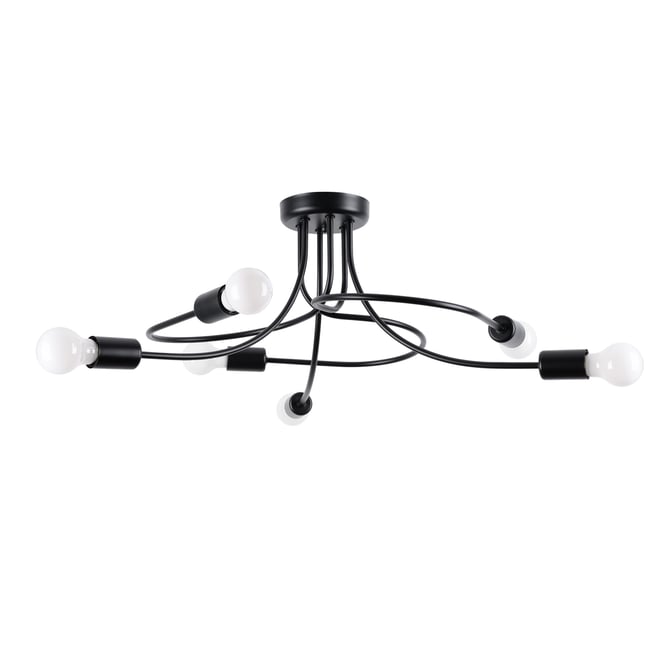 Suspension Acier Noir E27 6 Levar Couleur noir <span itemprop=