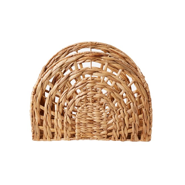 Panier de rangement Arc-en-ciel en jacinthe d’eau Couleur bois <span itemprop=