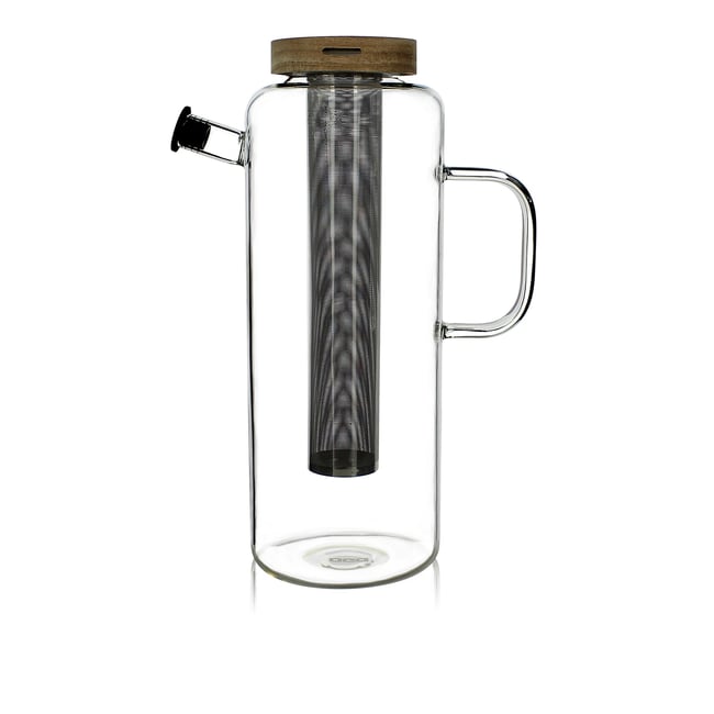 Carafe infuseur en verre 1,5L, GUSTAVE Couleur inox-naturel-transparent <span itemprop=