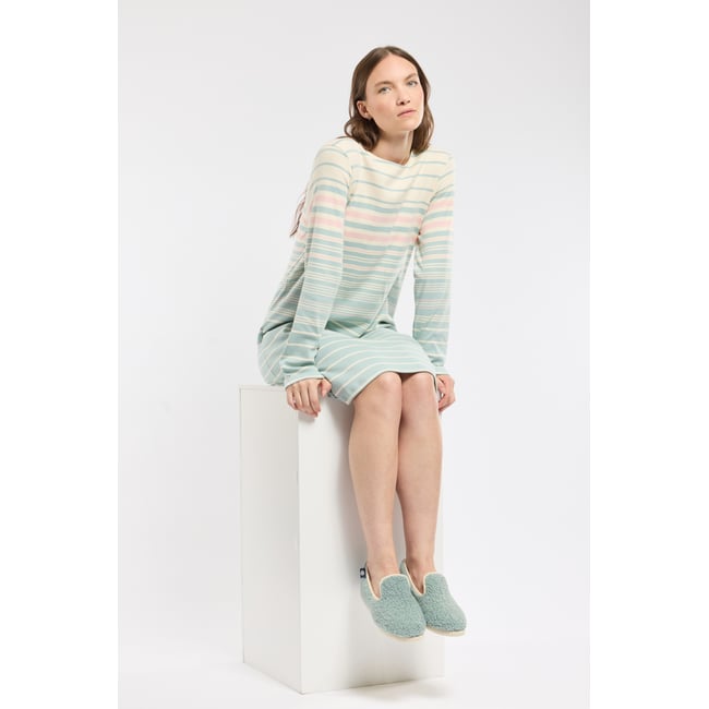 Chaussons unis sherpa en laine marsouin <span itemprop=