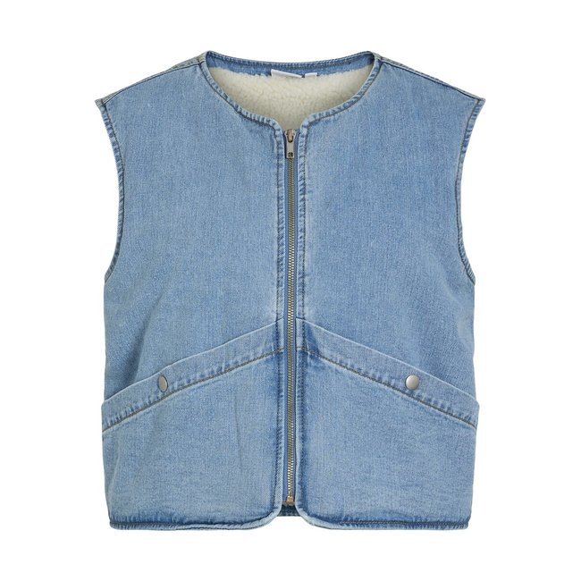 Giacca di jeans senza maniche, foderata all'interno light blu VILA