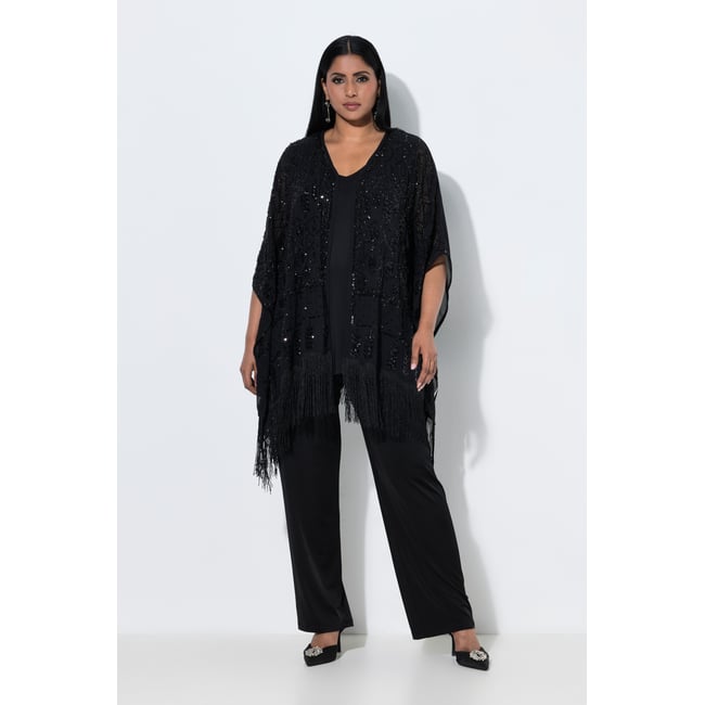 Veste en mousseline avec broderies noir <span itemprop=