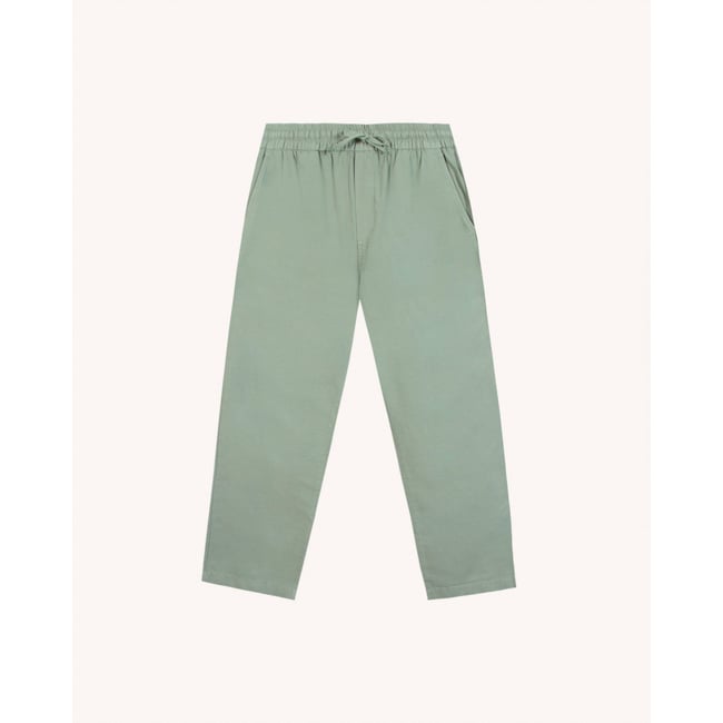 Pantalon élastique DREUILLE vert clair <span itemprop=