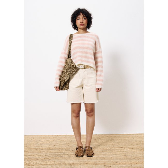 Pull  en mohair NORINE blanc <span itemprop=
