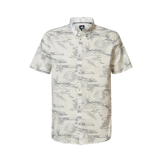 Printed Short Sleeve Shirt, chalk, PETROL INDUSTRIES