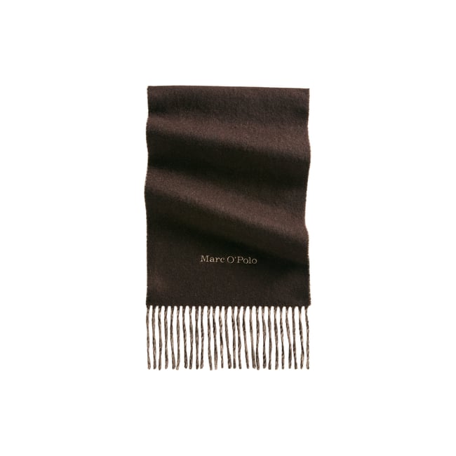 Écharpe réversible en laine vierge douce marron foncé <span itemprop=