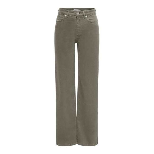 Pantalon large taille haute vert <span itemprop=