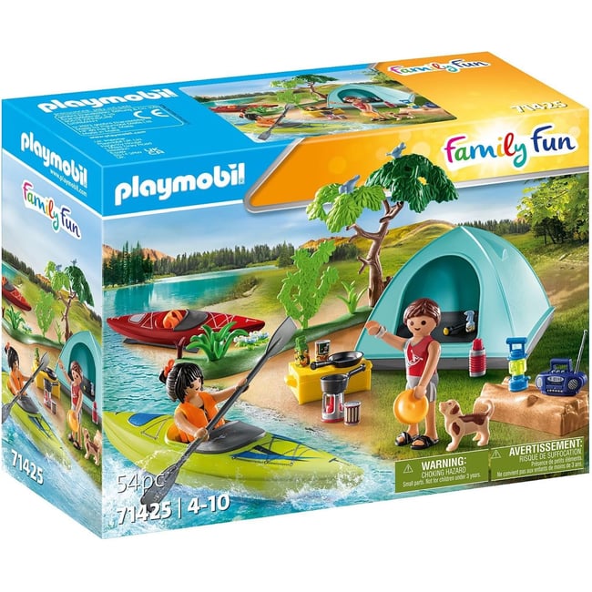 Famille et tente multicolore <span itemprop=