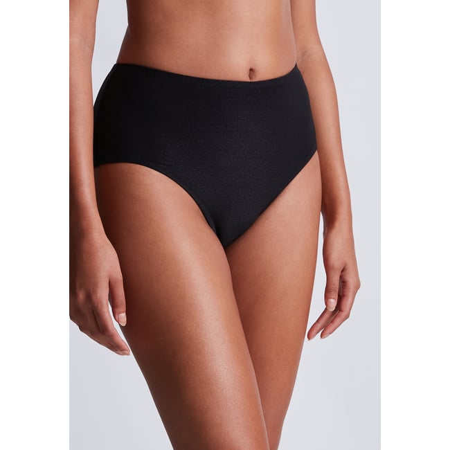 Bas de maillot de bain Culotte taille haute Summer Glow noir <span itemprop=