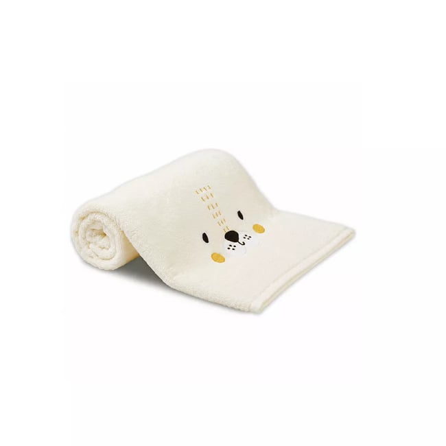 Serviette eponge pur coton PETIT LION angora <span itemprop=