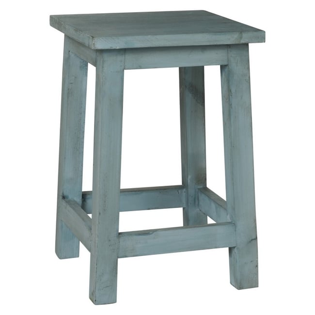 Tabouret bois rustique Couleur bleu <span itemprop=
