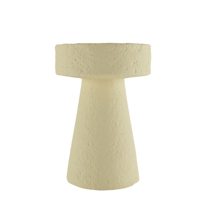 Table d’appoint circulaire en magnésie - MARGUERITE Couleur moucheté bleu <span itemprop=