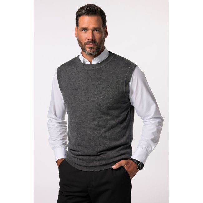 Pull sans manches. Col ardoise <span itemprop=