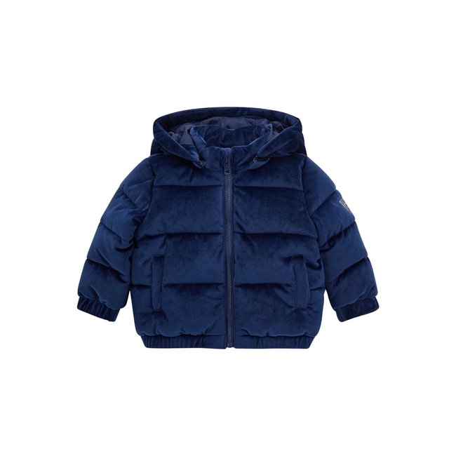 Doudoune En Velours bleu <span itemprop=