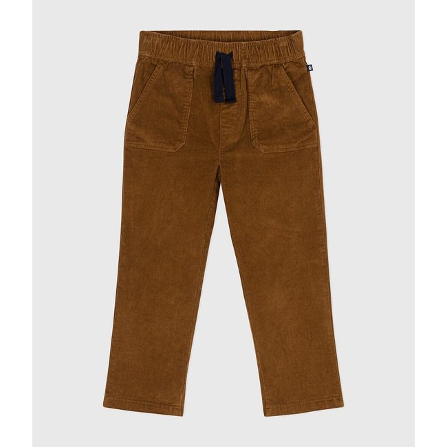Pantaloni dritti in velluto marrone PETIT BATEAU