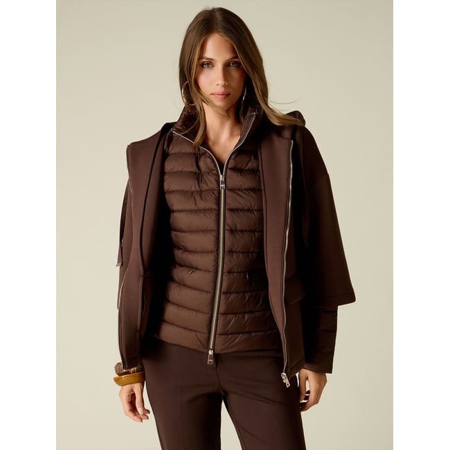 Cape avec doudoune intérieure amovible marron <span itemprop=