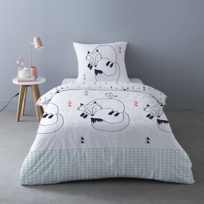 Housse de couette LE LOUP 100% coton color <span itemprop=
