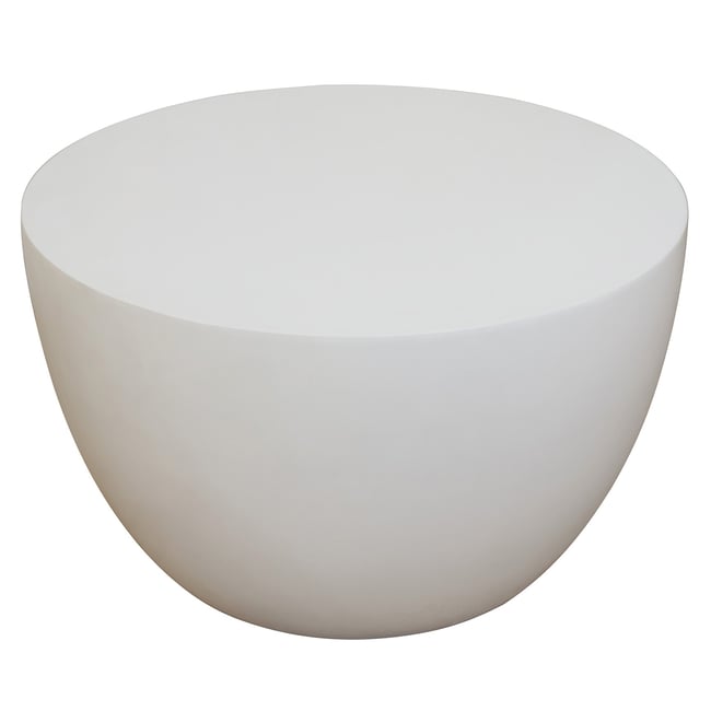 Table basse ronde en magnésite, intérieur extérieur, PARNU Couleur blanc <span itemprop=