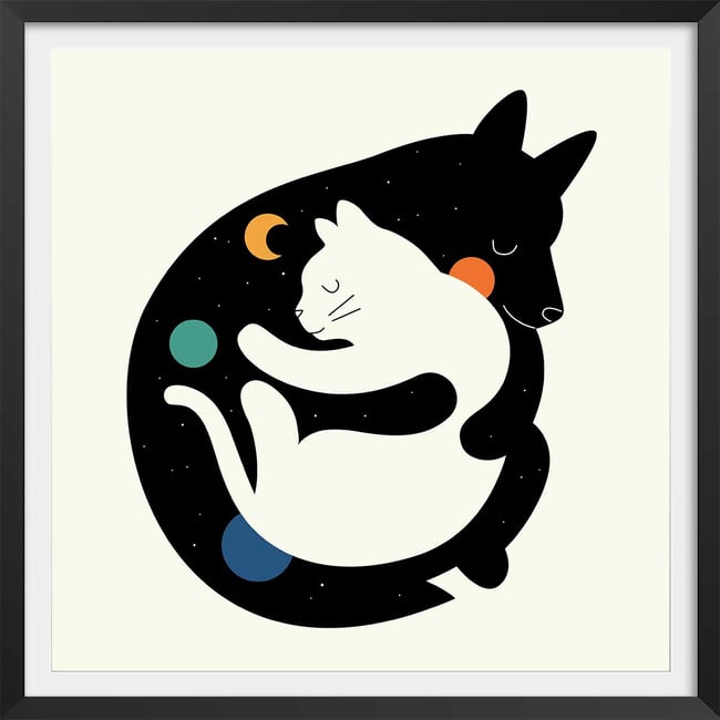 Affiche enfant hugs cats - HEXOA