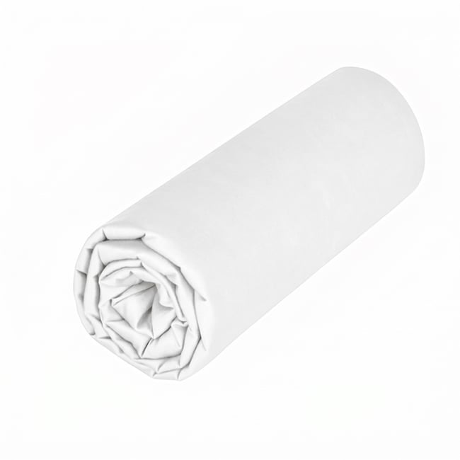 Drap Housse Uni Percale De Coton Blanc - PERCALE UNI BLANC blanc <span itemprop=