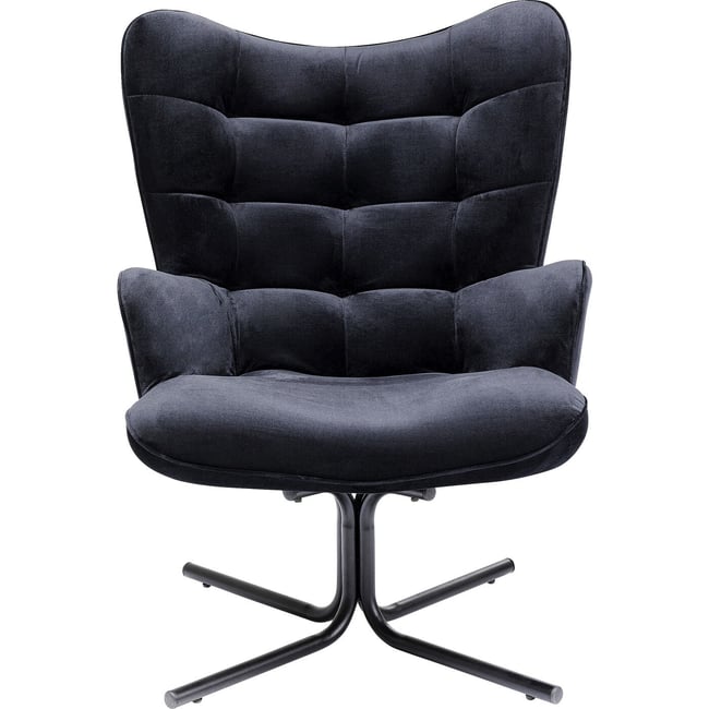 Fauteuil pivotant en velours, OSCAR - KARE DESIGN