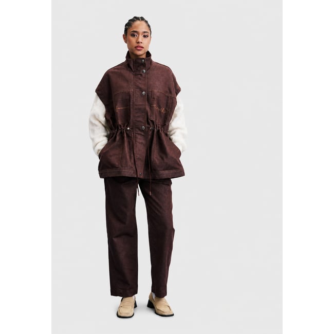 Jean Zao en coton ZAO marron glace <span itemprop=