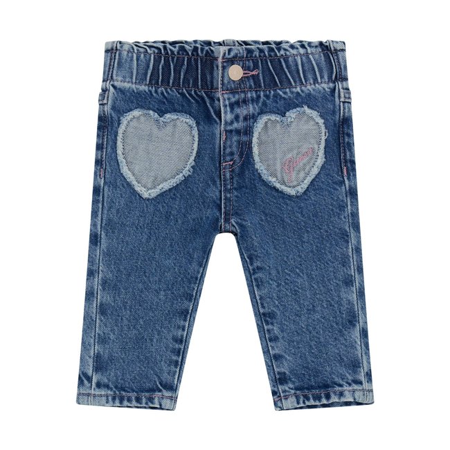 Jeans Écussons En Forme De Cœur bleu <span itemprop=