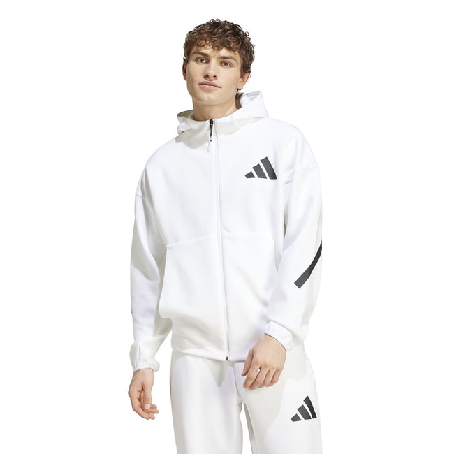Veste de survêtement à capuche zippée Z.N.E.  blanc <span itemprop=