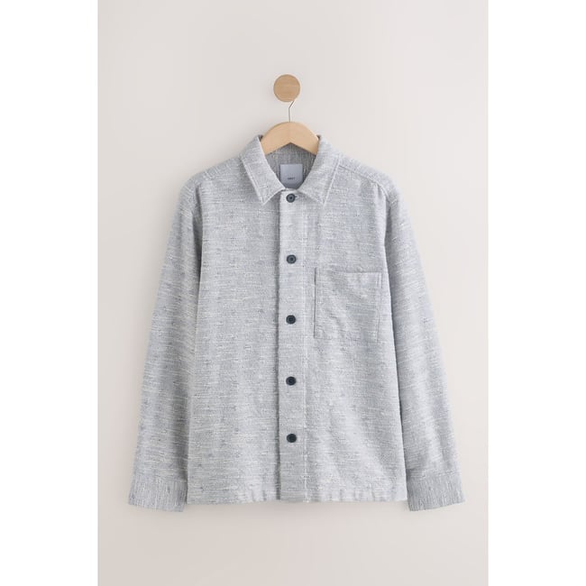 Veste-chemise texturée bleu <span itemprop=