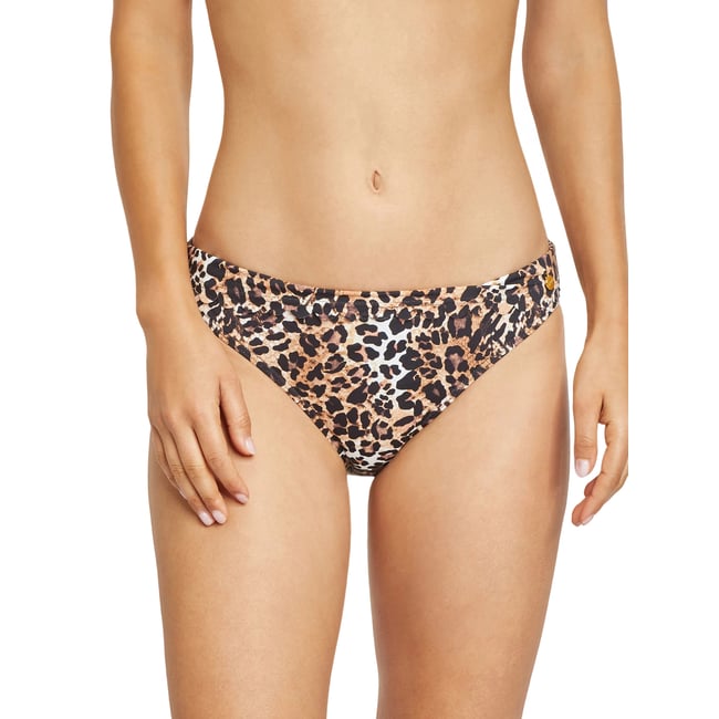 Bas maillot slip de bain ceinturé Lexa leopard <span itemprop=