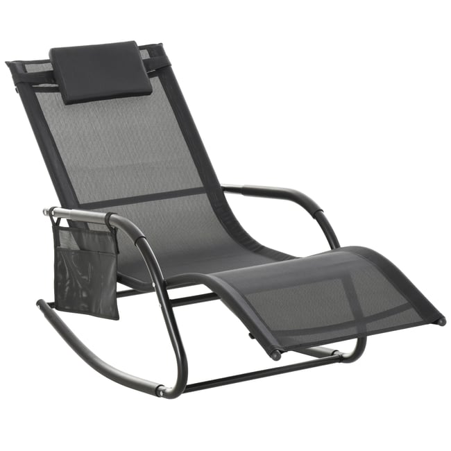 Fauteuil à bascule Métal Noir noir <span itemprop=
