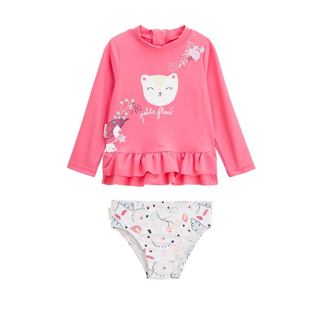 Maillot de bain bébé 2 pièces t-shirt de protection UV & culotte Ciao Milano rose <span itemprop=