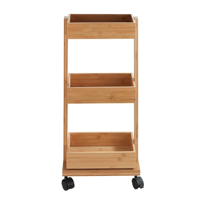 WENKO Plateau En Bambou Terra M - Tablette De Rangement Naturelle Pour Salle De Bain