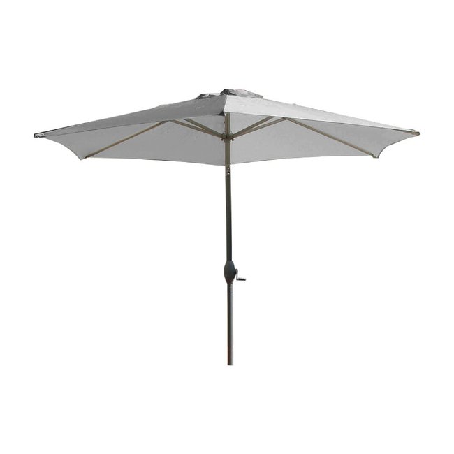 Parasol en alu et toile polyester grise MARBELLA gris anthracite <span itemprop=