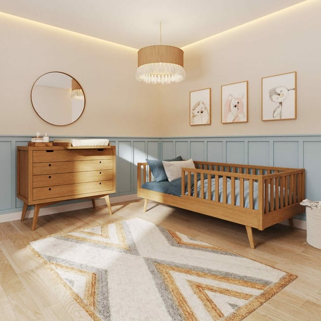 Chambre Montessori enfant Bois massif  ROMEO Couleur noisette <span itemprop=