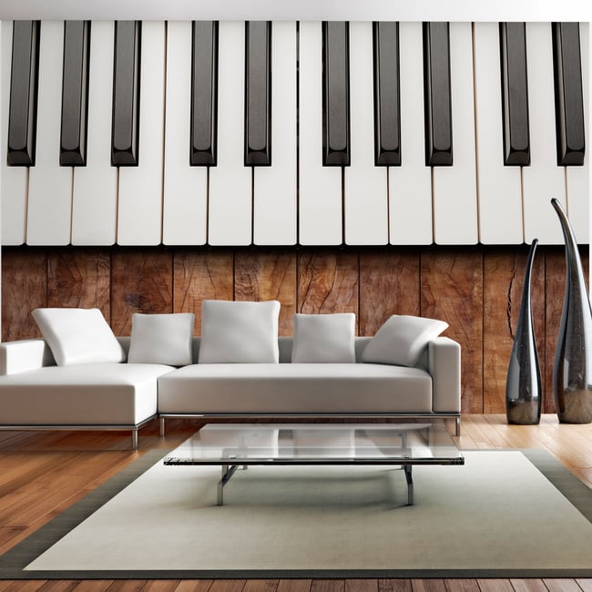 Papier peint intissé panoramique Hobby Inspired by Chopin - mahogany Couleur noir <span itemprop=