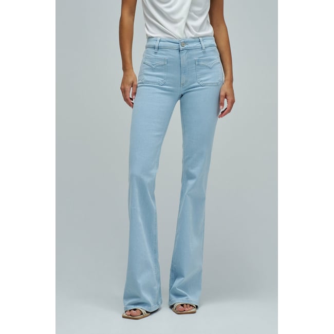 JEAN DESTINY PUSH UP FLARE bleu turquoise <span itemprop=
