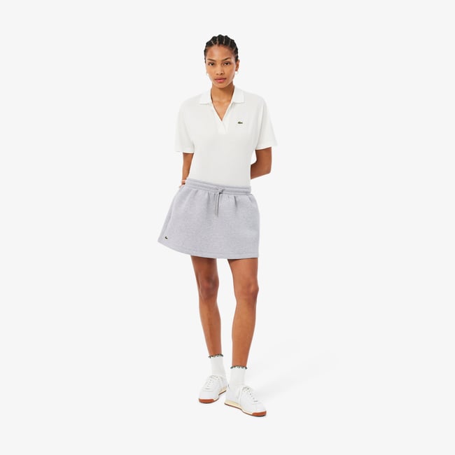 Jupe courte jersey double face gris-cca <span itemprop=