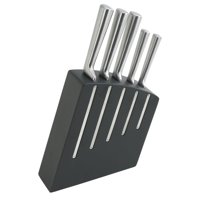 Bloc de 5 couteaux Kimono noir v019845 <span itemprop=